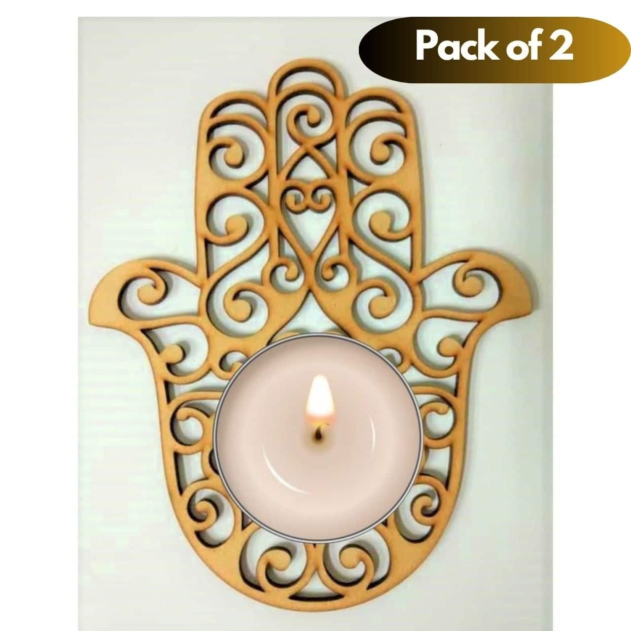 Hamsa Hand Diyas (Pack of 2) – Decorative Diwali Oil Lamps for Home & Festival Decor