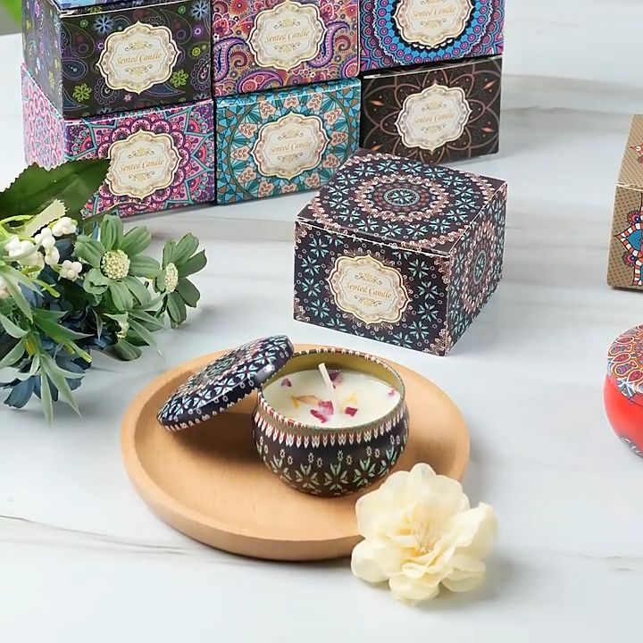 Multicolor Scented Tin Candle – Pack of 1 Aromatic Home & Decor Candle