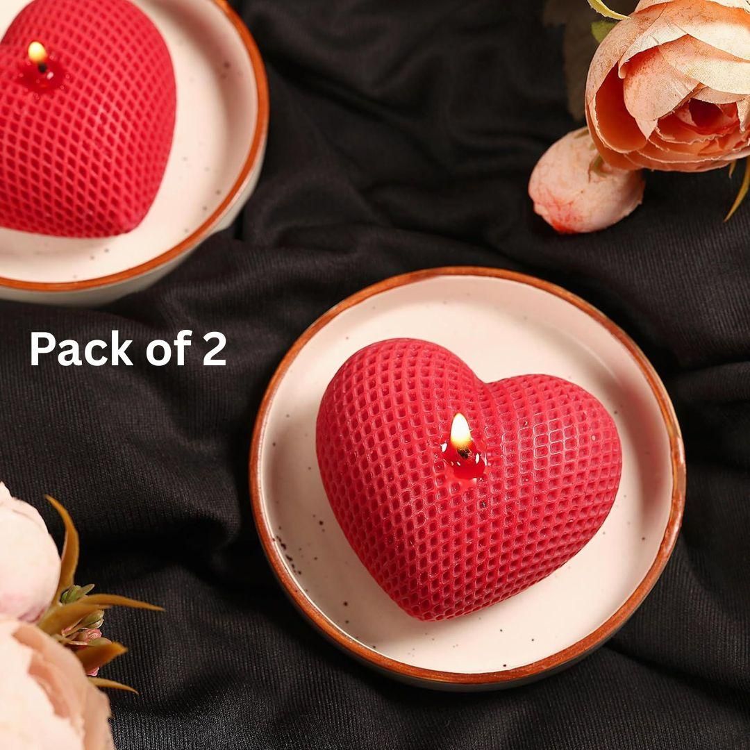 3D Heart-Shaped Scented Candles (Pack of 2) – Romantic Aromatherapy Gift Set