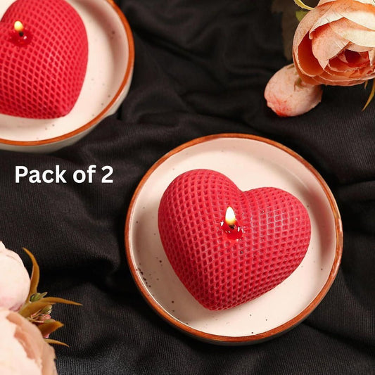 3D Heart-Shaped Scented Candles (Pack of 2) – Romantic Aromatherapy Gift Set