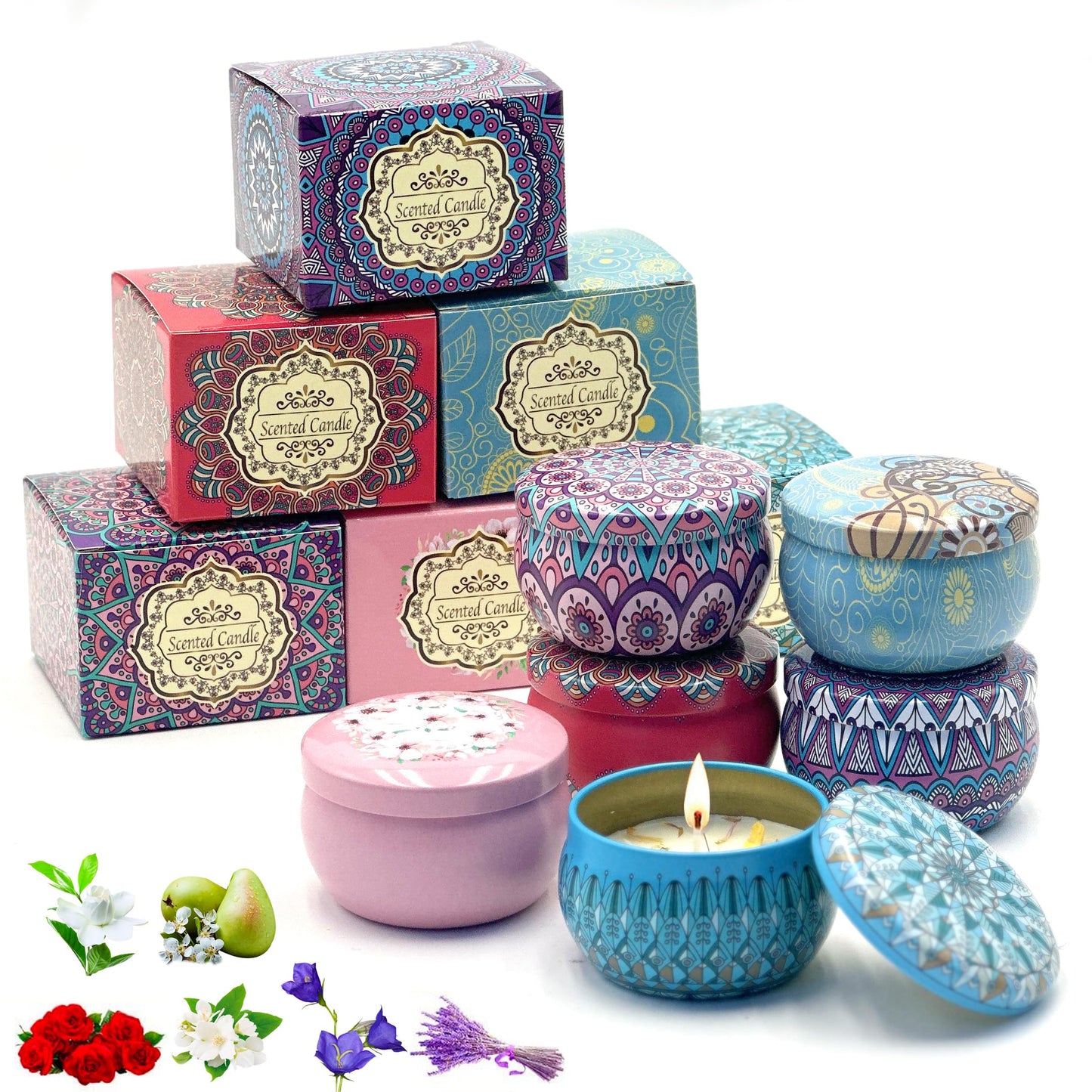 Multicolor Scented Tin Candle – Pack of 1 Aromatic Home & Decor Candle